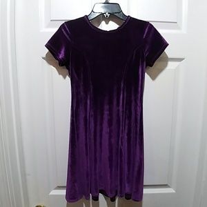 NWT Miss Behave Purple Velvet Skater Dress